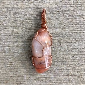 Pink Agate Natural Shaped Necklace Pendant